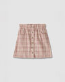 Falda Estampado De Cuadros,CREMA